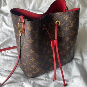 Louis Vuitton red NeoNoe bucket bag